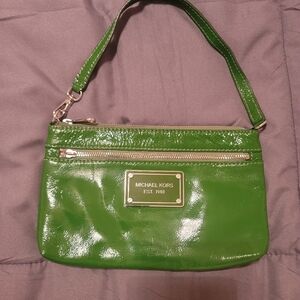 Michael Kors Green Patent Leather Wristlet